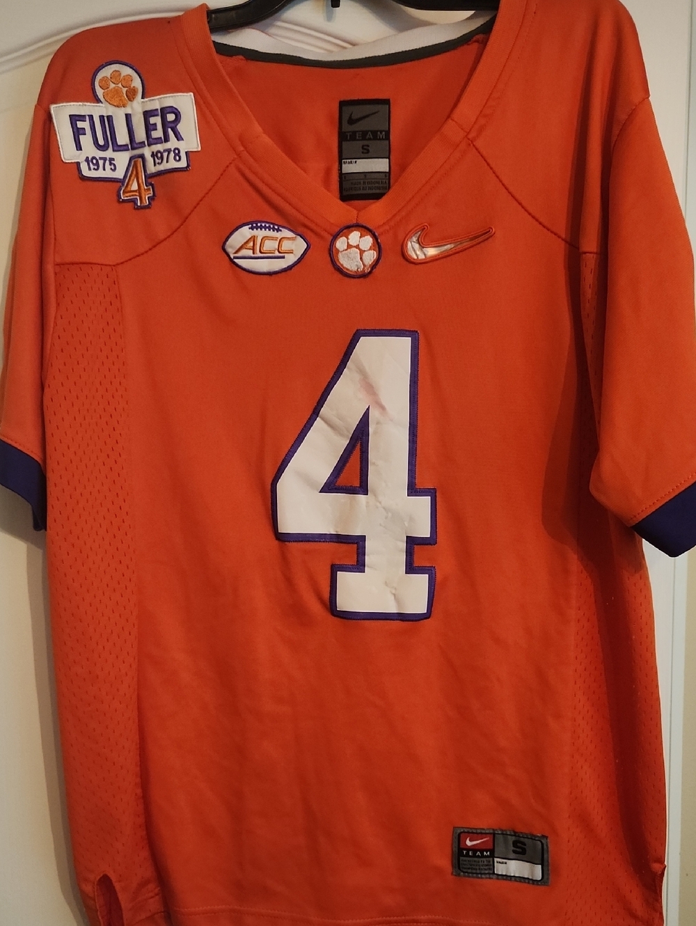 Nike Deahaun Watson Orange Clem Football Jersey with White & Purple Accents - #4
